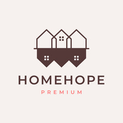 house architecture structure real estate hope modern logo design vector icon illustration