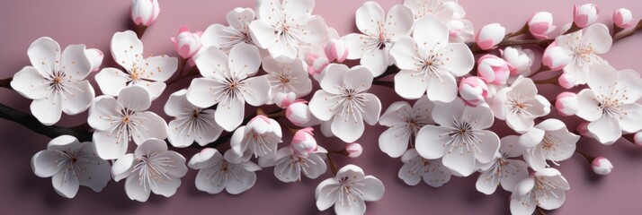 Branch Fresh Blooming Sakura On White, Banner Image For Website, Background, Desktop Wallpaper