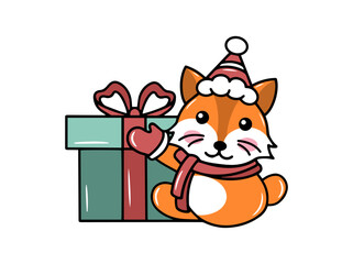 Fox Animal Illustration for Christmas Day	