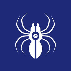 spider insect technology modern spy camera flat minimal logo design vector icon illustration