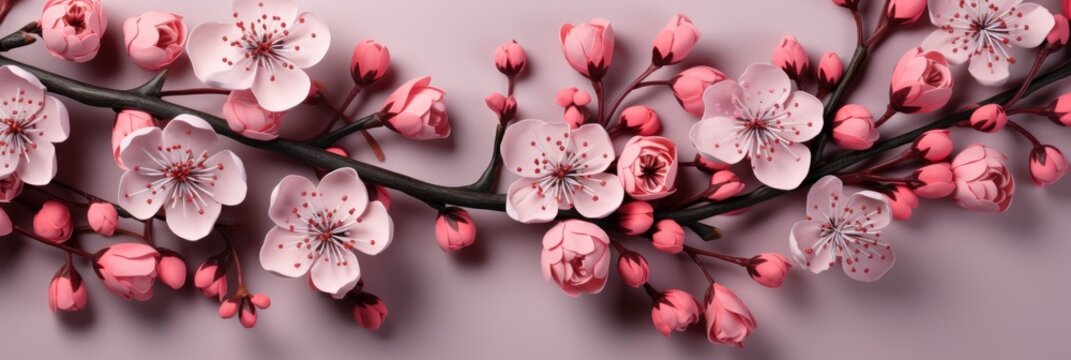 Beautiful Abstract Color Pink Red Flowers, Banner Image For Website, Background, Desktop Wallpaper