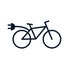 Obraz premium Electric bicycle concept. Vector linear icon isolated on white background.