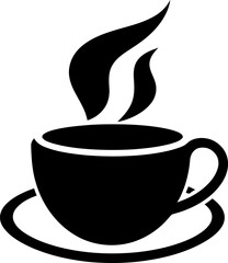 Coffee pot logo silhouette in black color. Vector template design.