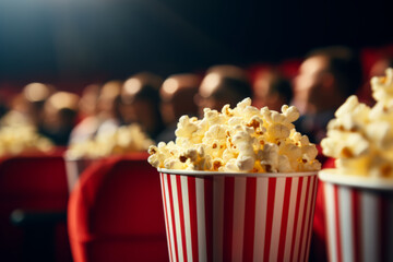 Popcorn stand, cinema shot, movie theatre popcorn