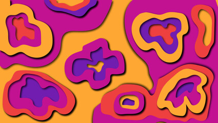 cut paper effect in pink style, pattern, seamless pattern with hearts