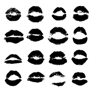 Collections kisses lip black grunge texture