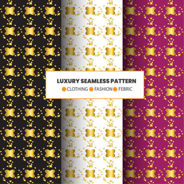 Golden vector seamless  pattern collection.  backgrounds wallpapers  for design.
