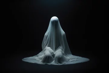 Fotobehang Ghost figure symbolizing online communication breakdown © Ezio Gutzemberg