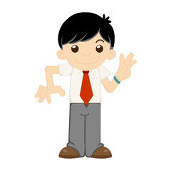 set of male work poses body