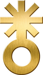 Cinnabar (Mercury Sulfide) Alchemical Symbol in Gold - Symbolizing Transformation, Alchemy, and Wealth, Perfect for Rich and Transformative Designs
