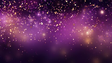 a purple and starry background with confetti falling,