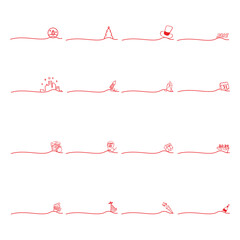 Collections new year line art style illustration vector