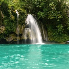 Fototapeta na wymiar Beautifull waterfall from mountain 