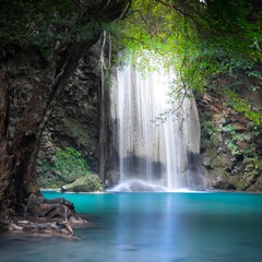 Beautifull waterfall from mountain 
