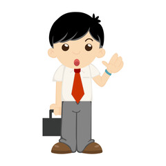 set of male work poses standing