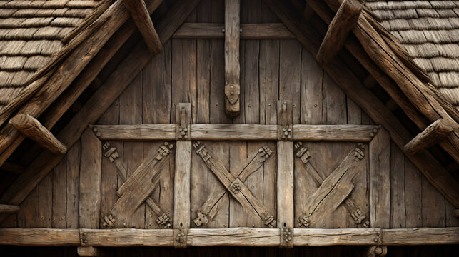 Hut wooden roof