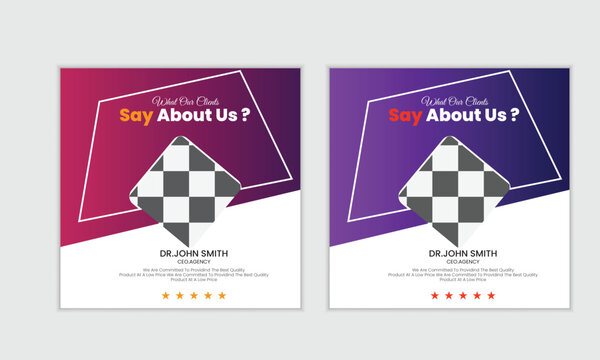 customer feedback testimonial social media post or instagram post banner template
