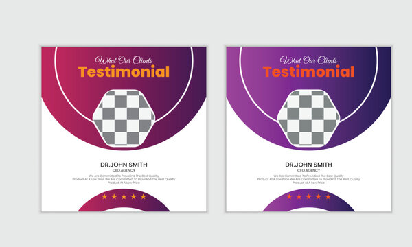customer feedback testimonial social media post or instagram post banner template