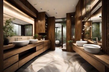 luxury hotel room with bathroom