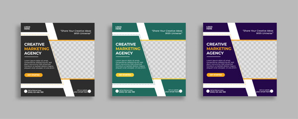 corporate digital marketing agency social media post layout	 - obrazy, fototapety, plakaty