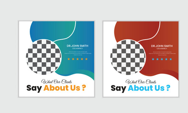 customer feedback testimonial social media post or instagram post banner template