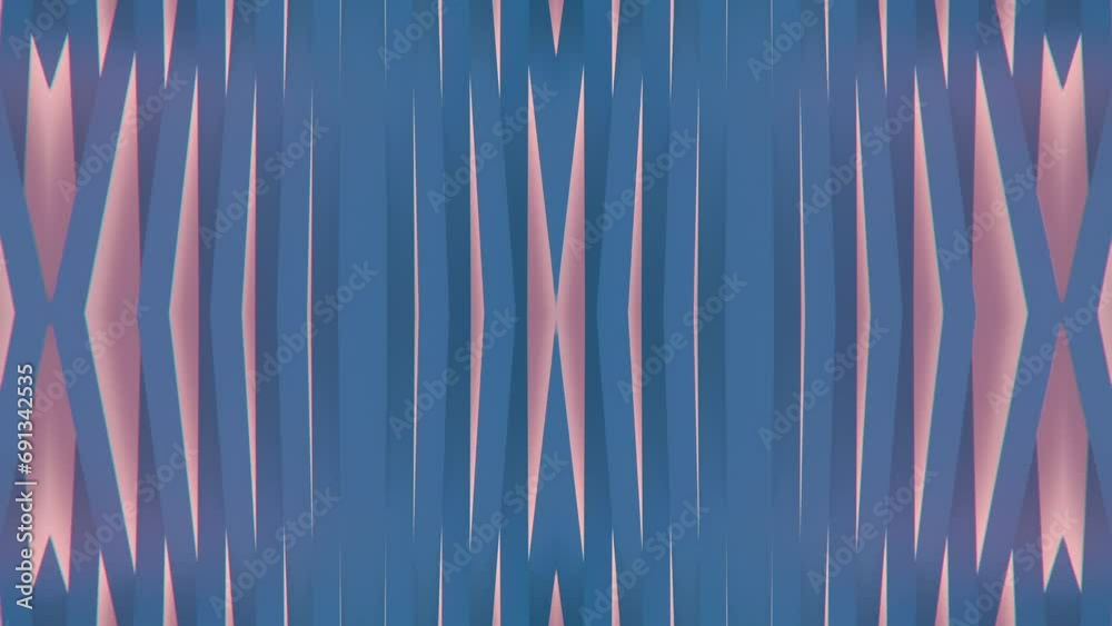 Poster 3d rendering loop animation of patterns of pink stripes on dark blue background