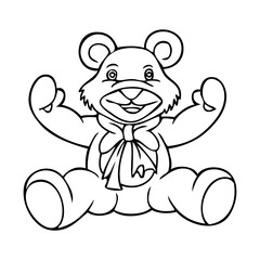 teddy bear line vector illustration