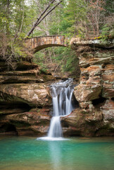 A Waterfall at Hocking Hills State Park in the Hocking Hills region of Hocking County, Ohio, United States