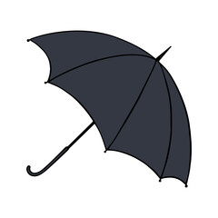 Umbrella symbol on the white background silhouette