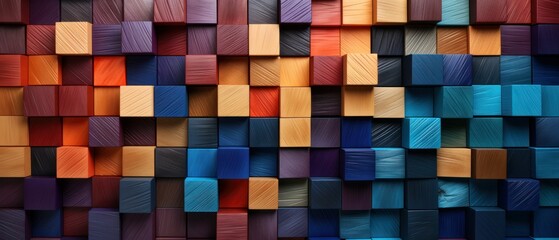 Artisanal Wooden Blocks in Unique Colors