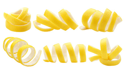 lemon peel, isolated on white background, clipping path, full depth of field - Powered by Adobe