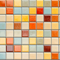 Vibrant ceramic tiles in a seamless, repeatable pattern for kitchen or bathroom decor.
