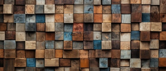 Rustic Wooden Blocks with Reclaimed Wood Look