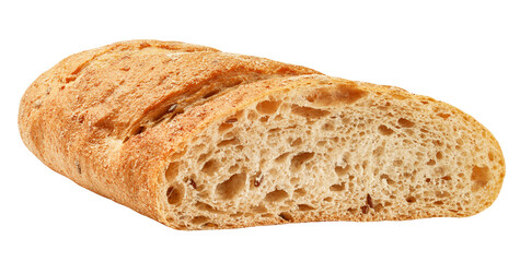 Bread isolated on white background, full depth of field