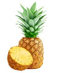 Pineapple isolated on white background, full depth of field