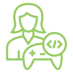 Vector Design Game Developer Female Icon Style