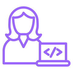 Vector Design Coder Woman Icon Style