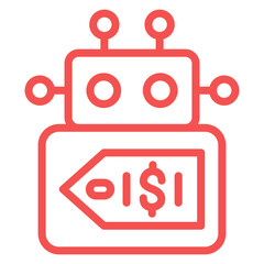 Vector Design Robot Cost Icon Style