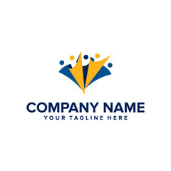 Abstract People symbol, togetherness and community concept design, creative hub, social connection icon, template, and logo set