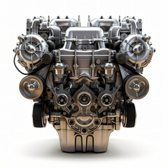 Truck engine front view