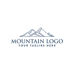Mountain Landscape Silhouette for Outdoor Travel Adventure Vintage logo design