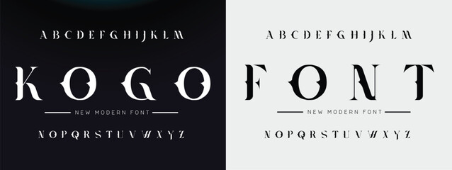 Lettering Fashion Designs. Modern elegant alphabet letters font and number. Minimalist typography fonts regular, typeface uppercase and lowercase. - obrazy, fototapety, plakaty