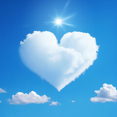 heart cloud shape blue sky symbol
