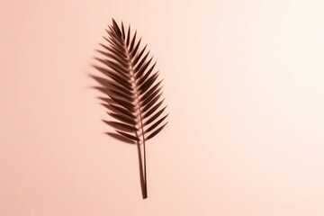 An abstract background image for creative content with ample room for customization, featuring a minimalistic design of leaves against a soft pink background. Photorealistic illustration