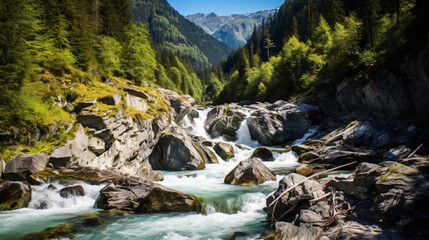 Fototapeta na wymiar Waterfall Gasteiner Ache river Bad Gastein nature