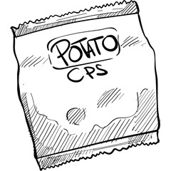 chip potato handdrawn illustration
