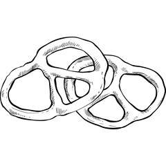 pretzel handdrawn illustration