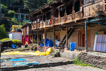 shanty houses of old manali, india