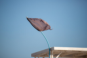 corner of the building roof against the blue sky