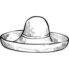 beach hat handdrawn illustration